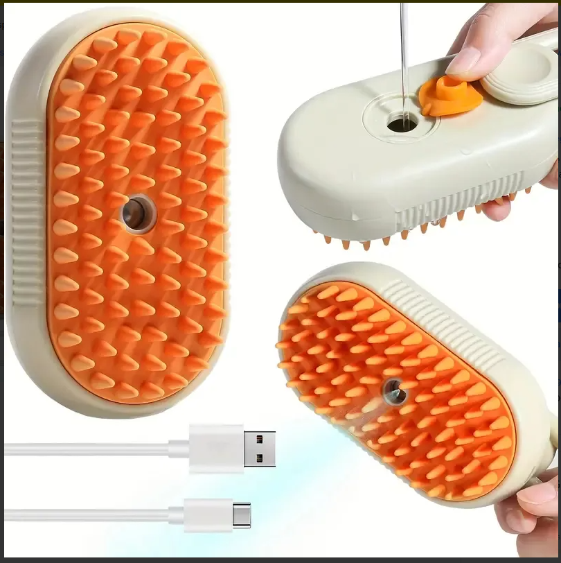 CEPILLO PARA MASCOTAS CON SPRAY - Elimina hasta el 99% del pelo suelto en minutos