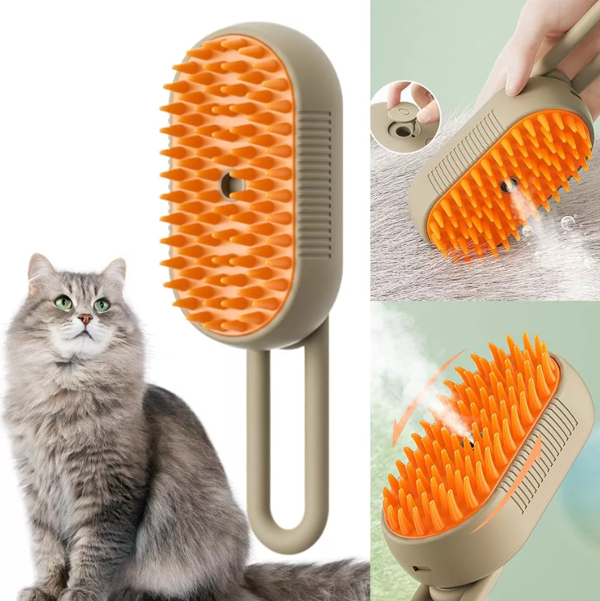 CEPILLO PARA MASCOTAS CON SPRAY - Elimina hasta el 99% del pelo suelto en minutos