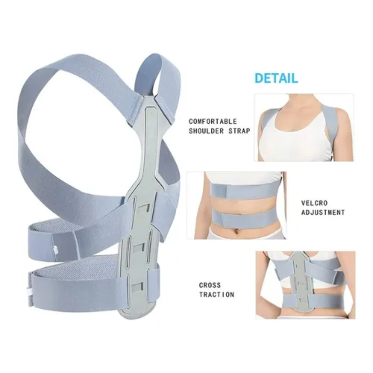 Corrector postura con soporte vertebral