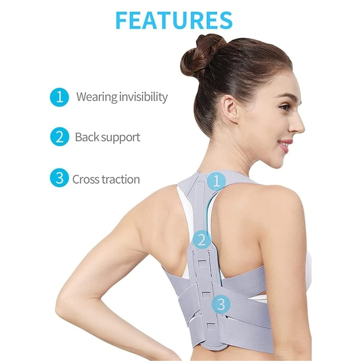 Corrector postura con soporte vertebral